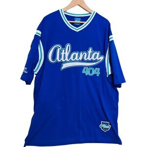 Seventy Atlanta 404 Jersey Shirt Mens 4XL Blue Excellent Embroidered Streetwear
